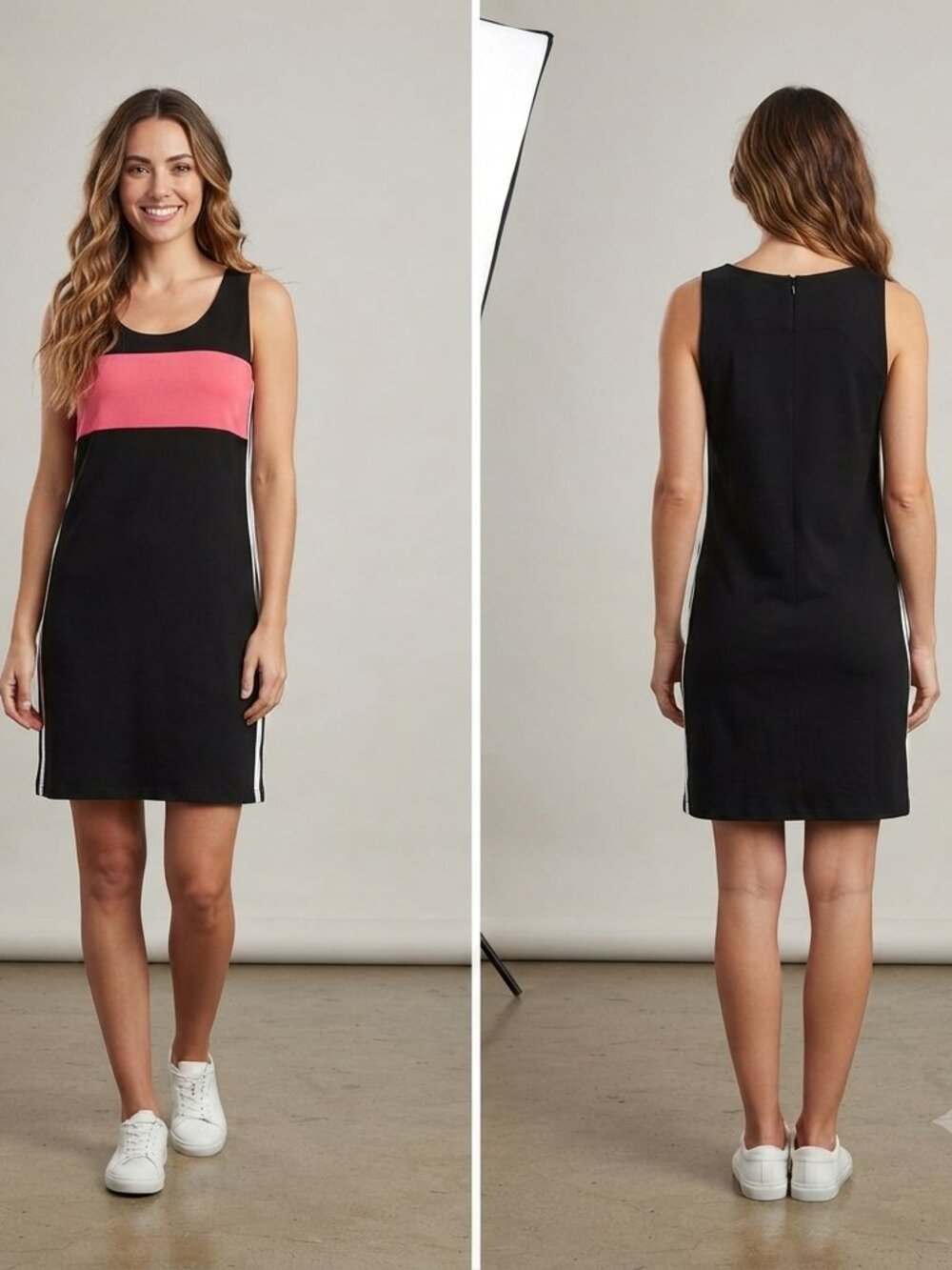 Rebecca Minkoff Black & Pink Colorblock Athletic Tank Dress - Women’s Size 4